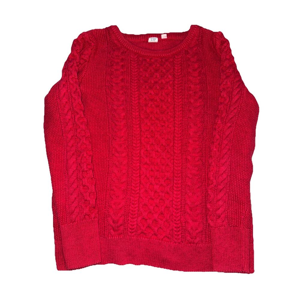 GAP Gap for Good Red Cable Knit Sleeveless Sweater Size L